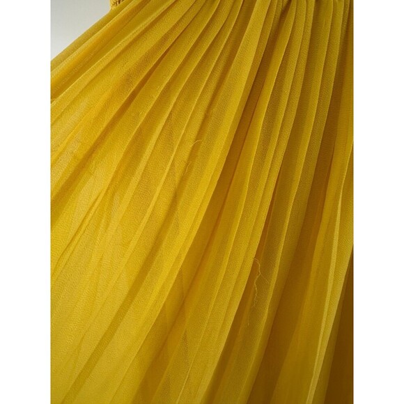 Torrid Yellow Pleated Dress Gown Maxi Long Pullover Sleeveless Scoop Women Large - Picture 4 of 16